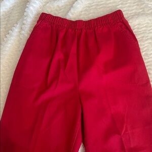 Women vintage  Red Pants size 8 elastic waist